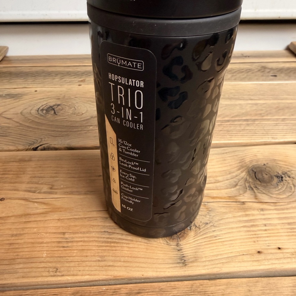 BrüMate Black Leopard Hopsulator Trio 3-in-1 Can Cooler